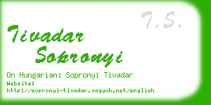 tivadar sopronyi business card